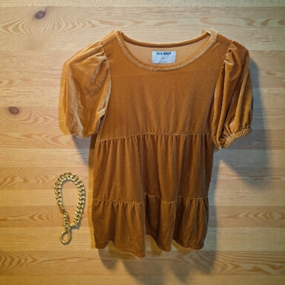 Old Navy Kids' Mustard Yellow Puff Sleeve Dress